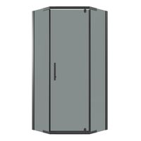 Душевое ограждение Niagara Eco NG-1010-14DT (100х100х190) трапеция,распашное,черный,стекло тонирован — фото 1, Душевые уголки