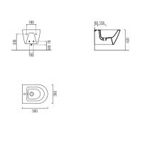Товар: Биде GSI Kube X 9464111 подвесное Белое - фото 3 Биде GSI Kube X 9464111 подвесное Белое — фото 3, Биде