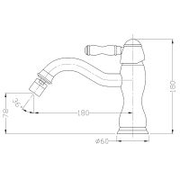 Смеситель для биде Bronze de Luxe Tiffany 1902CR Хром — фото 2, Смесители для биде