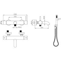 Смеситель для душа Milacio Ultra MCU.350.GD Брашированное золото — фото 4, Смеситель для душа