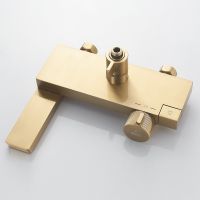 Душевая система Rose R18G R1896G с термостатом Золото матовое — фото 18, Душевые системы