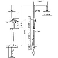 Душевая система ESKO STT5054 с термостатом Хром — фото 4, Душевые стойки