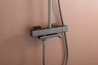 Душевая система Raglo R22.26.09 с термостатом Графит матовый — фото 12, Душевые стойки