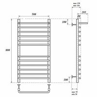 Товар: Водяной полотенцесушитель Point Нептун PN09158SP П11 500x800 с полкой Хром - фото 5 Водяной полотенцесушитель Point Нептун PN09158SP П11 500x800 с полкой Хром — фото 5, Водяные полотенцесушители