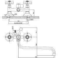 Смеситель для ванны Agger Retro-X  A1722200 универсальный Хром — фото 2, Смеситель для ванны