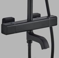 Душевая система ALMAes GaLaxy SDI-1801 с термостатом Черная матовая — фото 10, Душевые стойки