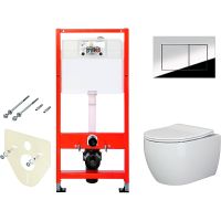 Комплект унитаза Ceramicanova Play CN3001 с инсталляцией Tece Profil 9400412 с сиденьем Микролифт и  — фото 1, Комплекты унитаз + инсталляция