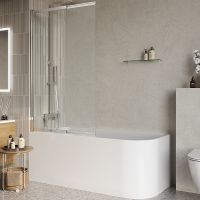 Шторка на ванну BelBagno Luce 80 LUCE-VF-11-80/145-C-Cr профиль Хром стекло прозрачное — фото 1, Шторки для ванной раздвижные