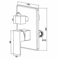 Смеситель для душа Swedbe Platta Хром арт-5515 — фото 3, Смеситель для душа