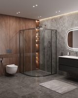 Душевой уголок CEZARES MOLVENO-R-11-90+30-C-GM-IV — фото 1, Душевые уголки четверть круга