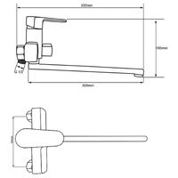 Товар: Смеситель для ванны Melodia della vita Rock MDV35241 универсальный Хром - фото 2 Смеситель для ванны Melodia della vita Rock MDV35241 универсальный Хром — фото 2, Смеситель для ванны
