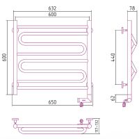 Электрический полотенцесушитель Сунержа Элегия 2.0 600x600 R 00-5219-6060 Хром — фото 7, Электрические полотенцесушители