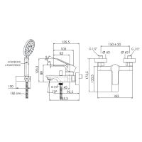 Смеситель для ванны Remer Energy EY02 Хром — фото 2, Для душа и ванны