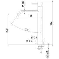Смеситель для раковины Remer X-Style X11LXLXV Сталь — фото 2, Смесители для раковины