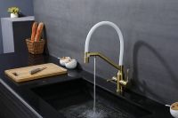 Смеситель для кухни Raglo R81.62.03 Золото матовое Белый — фото 18, Смесители для кухни