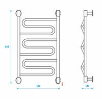 Электрический полотенцесушитель Energy Bravo 2 850x500 EETRBRAVO2855000000 Хром — фото 2, Электрические полотенцесушители