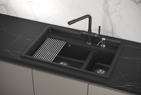 Granula-KS-7302, ЧЁРНЫЙ кухонная мойка, кварц — фото 2, Кухонные мойки