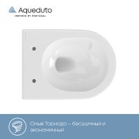 Унитаз Aqueduto Cone Торнадо CONT0110 подвесной Белый глянцевый с сиденьем Микролифт — фото 10, Подвесные унитазы