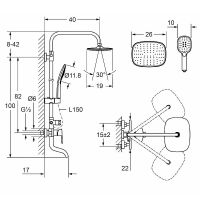 Душевая система Laguraty 17054 Хром — фото 2, Душевые стойки