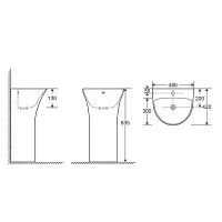 Товар: Раковина CeramaLux 48 G-307G Черная - фото 2 Раковина CeramaLux 48 G-307G Черная — фото 2, Раковины напольные