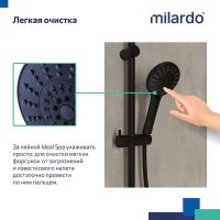 Товар: Ручной душ Milardo Ideal Spa 5F ILS5FBRM18 Черный матовый - фото 5 Ручной душ Milardo Ideal Spa 5F ILS5FBRM18 Черный матовый — фото 5, Лейки для душа