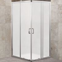 Душевой уголок BelBagno Unique 100х100 UNIQUE-A-2-85/100-M-Cr профиль Хром стекло матовое — фото 1, Квадратные душевые уголки