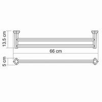 Aller K-1140 Штанга для полотенец двойная — фото 4, Комплектующие для туалета