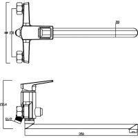 Товар: Смеситель для ванны Swedbe Kronos 2050 универсальный Хром - фото 2 Смеситель для ванны Swedbe Kronos 2050 универсальный Хром — фото 2, Смеситель для ванны
