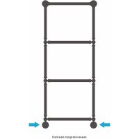 Водяной полотенцесушитель Сунержа Ренессанс 1386 1260х500 03-0281-1250 с полкой Золото — фото 2, Водяные полотенцесушители
