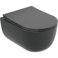 Унитаз Ceramicanova Modena Rimless CN6063MDH подвесной Темный антрацит матовый с сиденьем Микролифт — фото 1, Подвесные унитазы