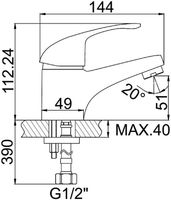 Смеситель для раковины Accoona H43 A9043 Хром — фото 5, Смесители для раковины