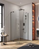 Душевой уголок CEZARES SLIDER-AH-1-90-80/90-C-GM — фото 1, Прямоугольные душевые уголки