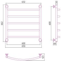 Водяной полотенцесушитель Сунержа Галант+ 600х600 00-0200-6060 Хром — фото 2, Водяные полотенцесушители