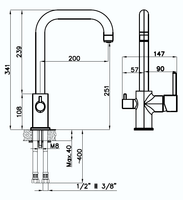 Rivelato Смеситель для кухни Tovel Г-обр. с краном питьевой воды D-35мм cromo арт. — фото 2, Смесители для кухни