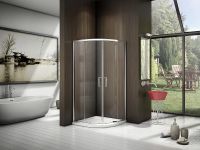 Душевой уголок Good Door Latte R-80-C-WE 80x80 профиль Белый стекло прозрачное — фото 2, Душевые уголки