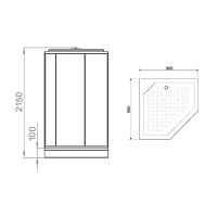 Душевая кабина Parly Penta 90x90 P911F без гидромассажа — фото 2, Душевые кабины