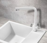 Смеситель для кухни Milacio Ultra MCU.553.WH Белый Нержавеющая сталь — фото 4, Смесители для кухни