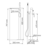 Elbe 7421 Смеситель напольный для ванны — фото 6, Смеситель для ванны