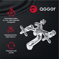 Смеситель для ванны Agger Retro A1921200 Хром — фото 5, Для душа и ванны
