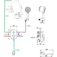Душевая система Bronze de Luxe Scandi 14582-501C Хром — фото 4, Встраиваемые душевые комплекты