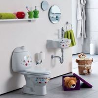 Унитаз компакт Creavit Cocuk CK300-11CB00E-FF00 Белый с декором без сиденья без бачка — фото 2, Унитазы