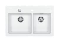 Мойка для кухни ALVEUS GRANITAL ATROX 50 ARCTIC - G11 в комплекте с сифоном 1132822, — фото 1, Кухонные мойки