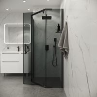 Товар: Душевое ограждение Niagara Eco NG-1009-14DT (90х90х190) трапеция,распашное,черный,стекло тонированно - фото 2 Душевое ограждение Niagara Eco NG-1009-14DT (90х90х190) трапеция,распашное,черный,стекло тонированно — фото 2, Душевые уголки трапеция