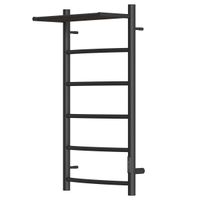 Полотенцесушитель электрический Point Афина PN04848PB П5 400x800 с полкой, диммер справа, черный — фото 4, Электрические полотенцесушители