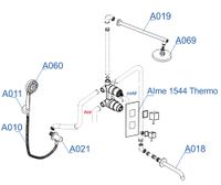 A171519 Thermo Встраиваемый комплект для ванны с верхней душевой насадкой, лейкой и изливом — фото 3, Душевые системы