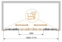 Душевая дверь CEZARES PRATICO-BF-2-170-P-Cr — фото 2, Раздвижные душевые двери