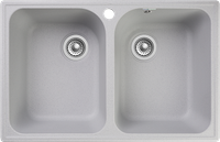 GRANFEST Мойка QUARZ 15 2-чаши 740*480мм серый арт.GF-Z- — фото 1, Кухонные мойки
