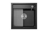 Granula-KS-5002, ШВАРЦ (чёрный металлик), кухонная мойка, кварц — фото 1, Кухонные мойки