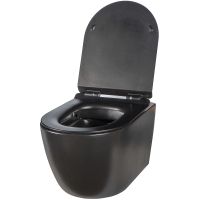 Товар: Унитаз Creto Logan L1 1001-002-L1BLMAT подвесной Черный матовый с сиденьем Микролифт - фото 2 Унитаз Creto Logan L1 1001-002-L1BLMAT подвесной Черный матовый с сиденьем Микролифт — фото 2, Подвесные унитазы