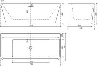 Товар: Акриловая ванна Sancos Square 170x75 FB14 без гидромассажа - фото 7 Акриловая ванна Sancos Square 170x75 FB14 без гидромассажа — фото 7, Ванны
